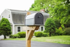 mailbox,stands,tall,against,a,backdrop,of,greenery,,symbolizing,communication,